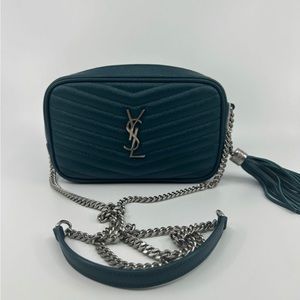 YSL Petrole Green Mini Lou Camera Bag With Dustbag